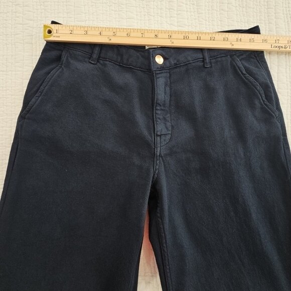 Zara Wide Leg Pants Women's 4 (32x32) Navy Blue NEW NWT 100% Cotton Supersoft - Picture 3 of 15